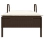 Tumbona con ruedas y cojín ratán sintético marrón de , Tumbonas - Ref: Foro24-368309, Precio: 157,06 €