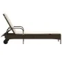 Lounger with wheels and brown synthetic rattan cushion by , Loungers - Ref: Foro24-368309, Price: 171,41 €, Discount: %