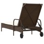 Lounger with wheels and brown synthetic rattan cushion by , Loungers - Ref: Foro24-368309, Price: 163,86 €, Discount: %