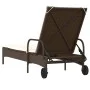 Lounger with wheels and brown synthetic rattan cushion by , Loungers - Ref: Foro24-368309, Price: 171,41 €, Discount: %