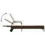 Lounger with wheels and brown synthetic rattan cushion by , Loungers - Ref: Foro24-368309, Price: 171,41 €, Discount: %