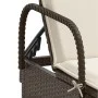 Lounger with wheels and brown synthetic rattan cushion by , Loungers - Ref: Foro24-368309, Price: 171,41 €, Discount: %