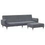 Sofá cama de 2 plazas con taburete terciopelo gris oscuro de , Sofás - Ref: Foro24-3258152, Precio: 374,57 €, Descuento: %