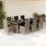 Garten-Essgruppe, 9-teilig, mit grauen Polstern aus synthetischem Rattan. von , Gartensets - Ref: Foro24-3277553, Preis: 920,...
