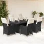 Garten-Essgruppe 7-teilig mit schwarzen Polstern aus synthetischem Rattan von , Gartensets - Ref: Foro24-3276700, Preis: 846,...