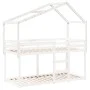 Solid white wood children's bed canopy 203x95.5x142 cm by , Accessories for beds and slatted bases - Ref: Foro24-846941, Pric...