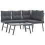 Gartenbankkissen 3-teilig, Stahl mit schwarzer Pulverbeschichtung. von , Gartensets - Ref: Foro24-3283711, Preis: 299,43 €, R...