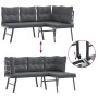Garden bench with 3-piece cushions, steel frame with black powder coating. by , Garden sets - Ref: Foro24-3283711, Price: 300...