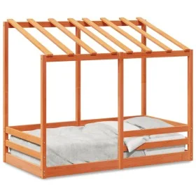 Kinderbett mit massivem Kieferndach in Braun 80x160 cm. von , Betten und Lattenroste - Ref: Foro24-847014, Preis: 118,54 €, R...