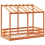Children's bed with solid pine wood roof in brown, 80x160 cm. by , Beds and slatted bases - Ref: Foro24-847014, Price: 119,66...