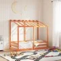 Cama infantil con techo madera maciza pino marrón 80x160 cm de , Camas y somieres - Ref: Foro24-847014, Precio: 118,54 €, Des...
