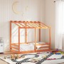 Children's bed with solid pine wood roof in brown, 80x160 cm. by , Beds and slatted bases - Ref: Foro24-847014, Price: 119,66...