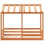 Children's bed with solid pine wood roof in brown, 80x160 cm. by , Beds and slatted bases - Ref: Foro24-847014, Price: 118,54...