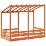 Children's bed with solid pine wood roof in brown, 80x160 cm. by , Beds and slatted bases - Ref: Foro24-847014, Price: 118,54...