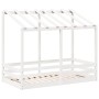 Cama infantil con techo madera maciza pino blanco 70x140 cm de , Camas y somieres - Ref: Foro24-847016, Precio: 109,28 €, Des...