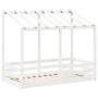 Kinderbett mit massivem Dach aus weißem Kiefernholz 70x140 cm. von , Betten und Lattenroste - Ref: Foro24-847016, Preis: 107,...