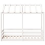 Cama infantil con techo madera maciza pino blanco 70x140 cm de , Camas y somieres - Ref: Foro24-847016, Precio: 109,28 €, Des...