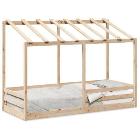 Kinderbett mit massivem Kieferndach 75x190 cm von , Betten und Lattenroste - Ref: Foro24-847009, Preis: 104,53 €, Rabatt: %