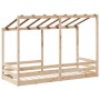 Cama infantil con techo madera maciza pino 75x190 cm de , Camas y somieres - Ref: Foro24-847009, Precio: 105,40 €, Descuento: %