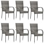 Stackable garden chairs 6 units gray synthetic rattan by vidaXL, Garden chairs - Ref: Foro24-310088, Price: 223,83 €, Discoun...