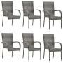 Stackable garden chairs 6 units gray synthetic rattan by vidaXL, Garden chairs - Ref: Foro24-310088, Price: 270,19 €, Discoun...