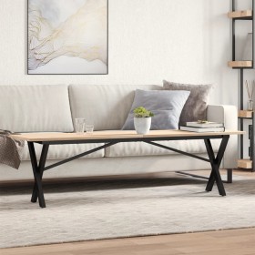 Solid pine wood and iron X-frame coffee table 160x40x45 cm by , Coffee table - Ref: Foro24-3282690, Price: 84,77 €, Discount: %