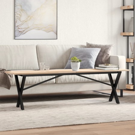 Solid pine wood and iron X-frame coffee table 160x40x45 cm by , Coffee table - Ref: Foro24-3282690, Price: 84,77 €, Discount: %