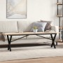 Solid pine wood and iron X-frame coffee table 160x40x45 cm by , Coffee table - Ref: Foro24-3282690, Price: 84,77 €, Discount: %