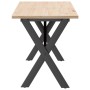 Solid pine wood and iron X-frame coffee table 160x40x45 cm by , Coffee table - Ref: Foro24-3282690, Price: 84,77 €, Discount: %