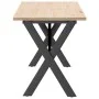 Solid pine wood and iron X-frame coffee table 160x40x45 cm by , Coffee table - Ref: Foro24-3282690, Price: 83,59 €, Discount: %