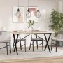 Dining table with X frame made of solid pine wood and iron, 160x80x75cm. by , Kitchen and dining tables - Ref: Foro24-3282699...