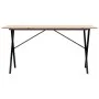 Dining table with X frame made of solid pine wood and iron, 160x80x75cm. by , Kitchen and dining tables - Ref: Foro24-3282699...