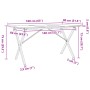 Dining table with X frame made of solid pine wood and iron, 160x80x75cm. by , Kitchen and dining tables - Ref: Foro24-3282699...