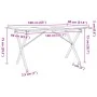 Dining table with X frame made of solid pine wood and iron, 160x80x75cm. by , Kitchen and dining tables - Ref: Foro24-3282699...