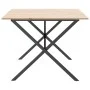 Dining table with solid pine wood and iron frame 200x100x75 cm by , Kitchen and dining tables - Ref: Foro24-3282701, Price: 1...