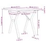 Mesa de comedor marco Y madera maciza pino y hierro 80x80x75 cm de , Mesas de cocina y de comedor - Ref: Foro24-3282717, Prec...