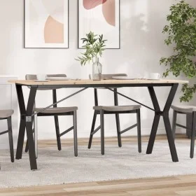 Esstisch aus massivem Kiefernholz und Eisenrahmen 140x80x75cm. von , Küchen- und Esstische - Ref: Foro24-3282720, Preis: 132,...