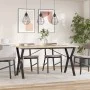 Dining table with solid pine wood and iron frame, 140x80x75cm. by , Kitchen and dining tables - Ref: Foro24-3282720, Price: 1...
