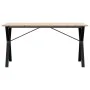 Dining table with solid pine wood and iron frame, 140x80x75cm. by , Kitchen and dining tables - Ref: Foro24-3282720, Price: 1...