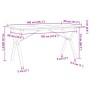 Dining table with solid pine wood and iron frame, 140x80x75cm. by , Kitchen and dining tables - Ref: Foro24-3282720, Price: 1...