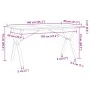 Dining table with solid pine wood and iron frame, 140x80x75cm. by , Kitchen and dining tables - Ref: Foro24-3282720, Price: 1...