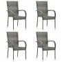 Stackable garden chairs 4 units gray synthetic rattan by vidaXL, Garden chairs - Ref: Foro24-310085, Price: 194,97 €, Discoun...