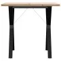 Dining table with solid pine wood and iron frame, 80x80x75.5 cm by , Kitchen and dining tables - Ref: Foro24-3282783, Price: ...