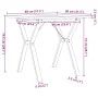 Dining table with solid pine wood and iron frame, 80x80x75.5 cm by , Kitchen and dining tables - Ref: Foro24-3282783, Price: ...