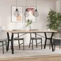 Dining table with solid pine wood and iron frame, 180x90x75.5 cm by , Kitchen and dining tables - Ref: Foro24-3282788, Price:...