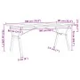 Dining table with solid pine wood and iron frame, 180x90x75.5 cm by , Kitchen and dining tables - Ref: Foro24-3282788, Price:...