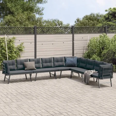 Bancos de jardín cojines 4 pzas acero recubrimiento polvo negro de , Bancos de jardín - Ref: Foro24-3283713, Precio: 473,27 €...