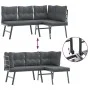 Garden bench cushions 4 pieces steel powder-coated black by , garden benches - Ref: Foro24-3283713, Price: 481,12 €, Discount: %
