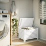 Storage box with lid FROG solid white wood 80x49x54 cm by , Storage trunks - Ref: Foro24-4002322, Price: 96,23 €, Discount: %