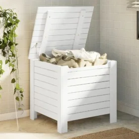 Storage box with lid FROG solid white wood 60x49x54 cm by , Storage trunks - Ref: Foro24-4002320, Price: 80,21 €, Discount: %